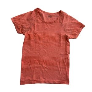 Patagonia Orange Stripe Capilene Short Sleeve Shirt Women’s SMALL